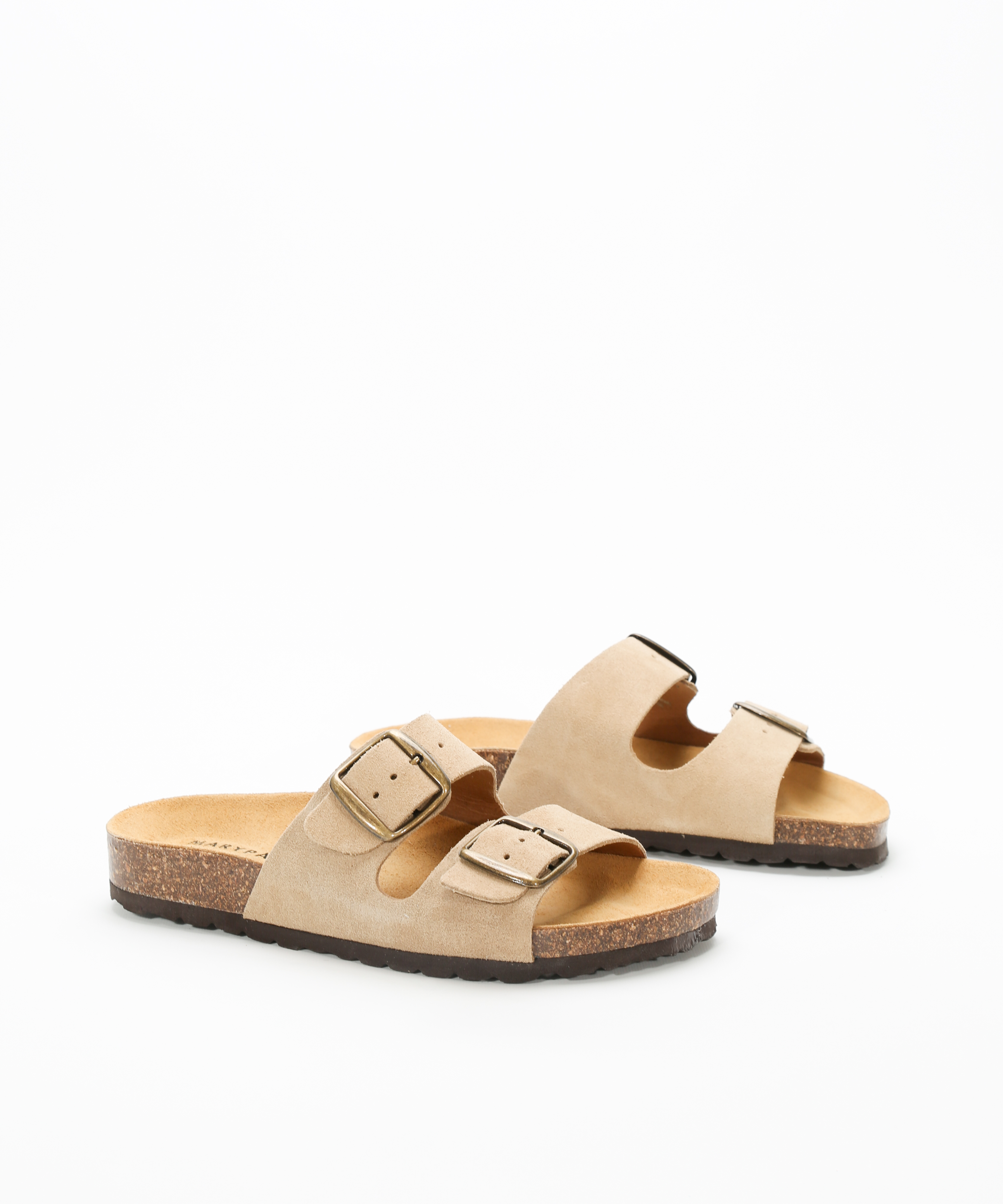 Sandalias de piel planas con hebillas  image number null